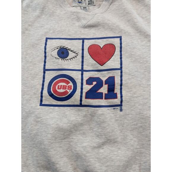 Chicago Cubs Sweatshirt Mens XXL Vintage Gear for Sports Big Cotton 1998 MLB - Picture 2 of 9